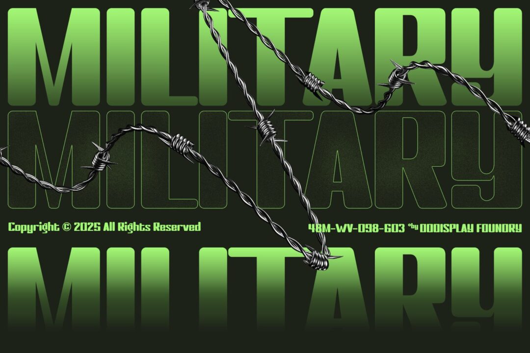 rounded military display font