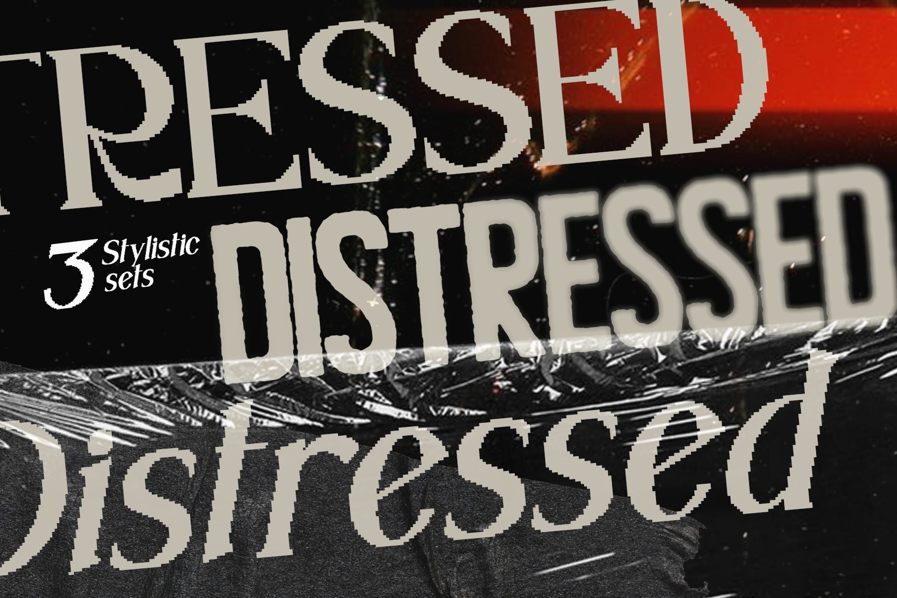 sans distressed family font